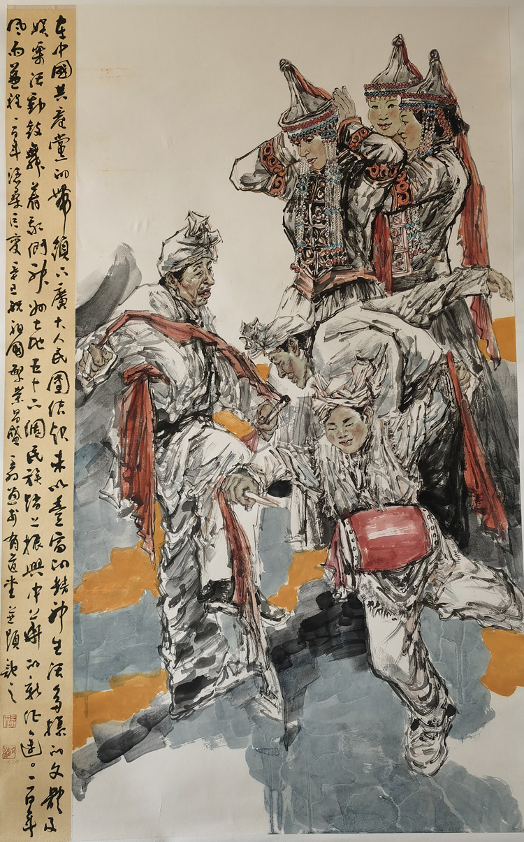 國畫《紅色文藝輕騎兵》王羽185cmX98cm.jpg